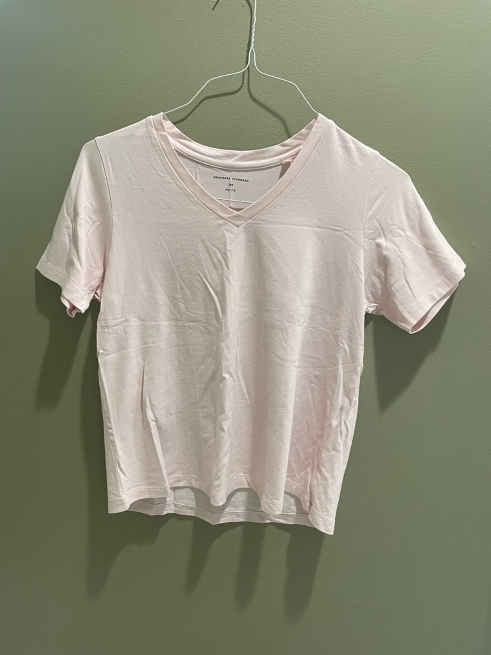 Universal Standard Pale Pink V-Neck Short Sleeve Tee
